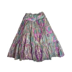 Lauren Ralph Lauren Maxi Paisley Tiered Skirt medium